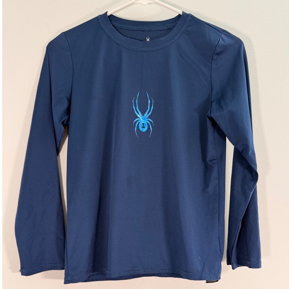 Spyder H2O Boys Navy Blue Long Sleeve Rash Guard Swim Shirt Size Medium M/M